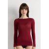 Woman’s Boat Neck Modal Cashmere Ultralight Top(Red – Vamp Red)
