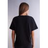 Woman’s Boxy Fit Short Sleeve Top in Cotton(Black – Black)
