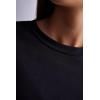 Woman’s Boxy Fit Short Sleeve Top in Cotton(Black – Black)