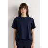 Woman’s Boxy Fit Short Sleeve Top in Cotton(Blue – Intense Blue)