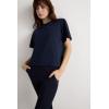 Woman’s Boxy Fit Short Sleeve Top in Cotton(Blue – Intense Blue)