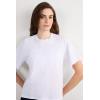 Woman’s Boxy Fit Short Sleeve Top in Cotton(White – White)