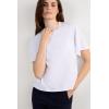 Woman’s Boxy Fit Short Sleeve Top in Cotton(White – White)