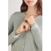 Woman’s Button-Front Lace Detail Nightdress(Green – Sage Green Melange)