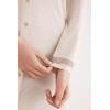 Woman’s Button-Front Lace Detail Nightdress(Natural – Beige Melange)