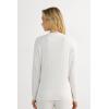 Woman’s Chic Comfort Long Sleeve Modal Button-Up Top(Grey – Grigio Perla Melange)