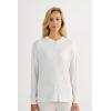 Woman’s Chic Comfort Long Sleeve Modal Button-Up Top(Grey – Grigio Perla Melange)