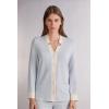 Woman’s Cold Winter Night Button Up Top in Modal with Wool