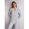 Woman’s Cold Winter Night Button Up Top in Modal with Wool