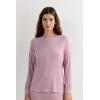 Woman’s Comfort Chic Bateau Neck Long Sleeve Modal Top(Dark Pink – Rosa Scuro Melange)