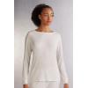 Woman’s Comfort Chic Bateau Neck Long Sleeve Modal Top(Grey – Grigio Perla Melange)