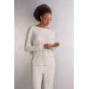 Woman’s Comfort Chic Bateau Neck Long Sleeve Modal Top(Grey – Grigio Perla Melange)