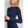 Woman’s Crewneck Top in Modal Light with Cashmere Lamé(Blue – Intense Blue Lamé)