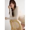 Woman’s Crewneck Top in Modal Light with Cashmere Lamé(Pale Pink – Off-white Lamé)