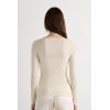 Woman’s Crewneck Top in Modal Light with Cashmere Lamé(Pale Pink – Off-white Lamé)