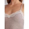 Woman’s Effortless Beauty Chemise(Brown – Light Brown/Cream)
