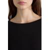 Woman’s Fresh Bamboo Bateau Neck Top(Black – Black)