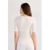 Woman’s Fresh Bamboo Bateau Neck Top(Natural – Vanilla Ivory)