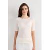 Woman’s Fresh Bamboo Bateau Neck Top(Natural – Vanilla Ivory)