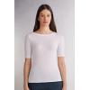 Woman’s Fresh Bamboo Bateau Neck Top(White – Milk White)