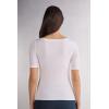 Woman’s Fresh Bamboo Bateau Neck Top(White – Milk White)