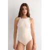 Woman’s Fresh Bamboo Tank Bodysuit(Natural – Vanilla Ivory)