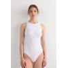 Woman’s Fresh Bamboo Tank Bodysuit(White – Milk White)
