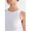 Woman’s Fresh Bamboo Tank Bodysuit(White – Milk White)