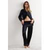 Woman’s Full Length Silk Pants(Black – Black)