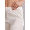 Woman’s Full Length Silk Pants(Ivory – Powder White)