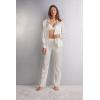 Woman’s Full Length Silk Pants(Ivory – Powder White)