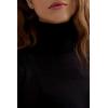 Woman’s High Collar Top in Ultranatural with Cashmere(Black – Black)
