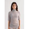 Woman’s High Collar Top in Ultranatural with Cashmere(Grey – Grey Melange)