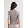 Woman’s High Collar Top in Ultranatural with Cashmere(Grey – Grey Melange)