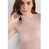 Woman’s High Collar Top in Ultranatural with Cashmere(Pink – Rosé Beige)