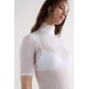 Woman’s High Collar Top in Ultranatural with Cashmere(White – White)