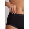 Woman’s High Rise Cotton and Lace Hipsters(Black – Black)
