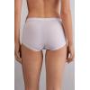 Woman’s High Rise Cotton and Lace Hipsters(White – White)