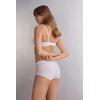 Woman’s High Rise Cotton and Lace Hipsters(White – White)