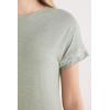 Woman’s Lace Trim Short Sleeve Nightgown(Green – Sage Green Melange)
