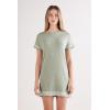 Woman’s Lace Trim Short Sleeve Nightgown(Green – Sage Green Melange)