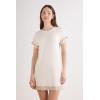 Woman’s Lace Trim Short Sleeve Nightgown(Natural – Beige Melange)