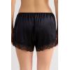 Woman’s Lace Trim Silk Shorts(Black – Black)