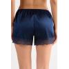 Woman’s Lace Trim Silk Shorts(Blue – Intense Blue)