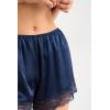 Woman’s Lace Trim Silk Shorts(Blue – Intense Blue)