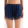 Woman’s Lace Trim Silk Shorts(Blue – Intense Blue)