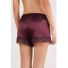 Woman’s Lace Trim Silk Shorts(Burgundy – Dark Burgundy)