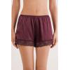 Woman’s Lace Trim Silk Shorts(Burgundy – Dark Burgundy)
