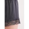 Woman’s Lace Trim Silk Shorts(Gray – Titanium Grey)