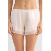 Woman’s Lace Trim Silk Shorts(Ivory – Powder White)